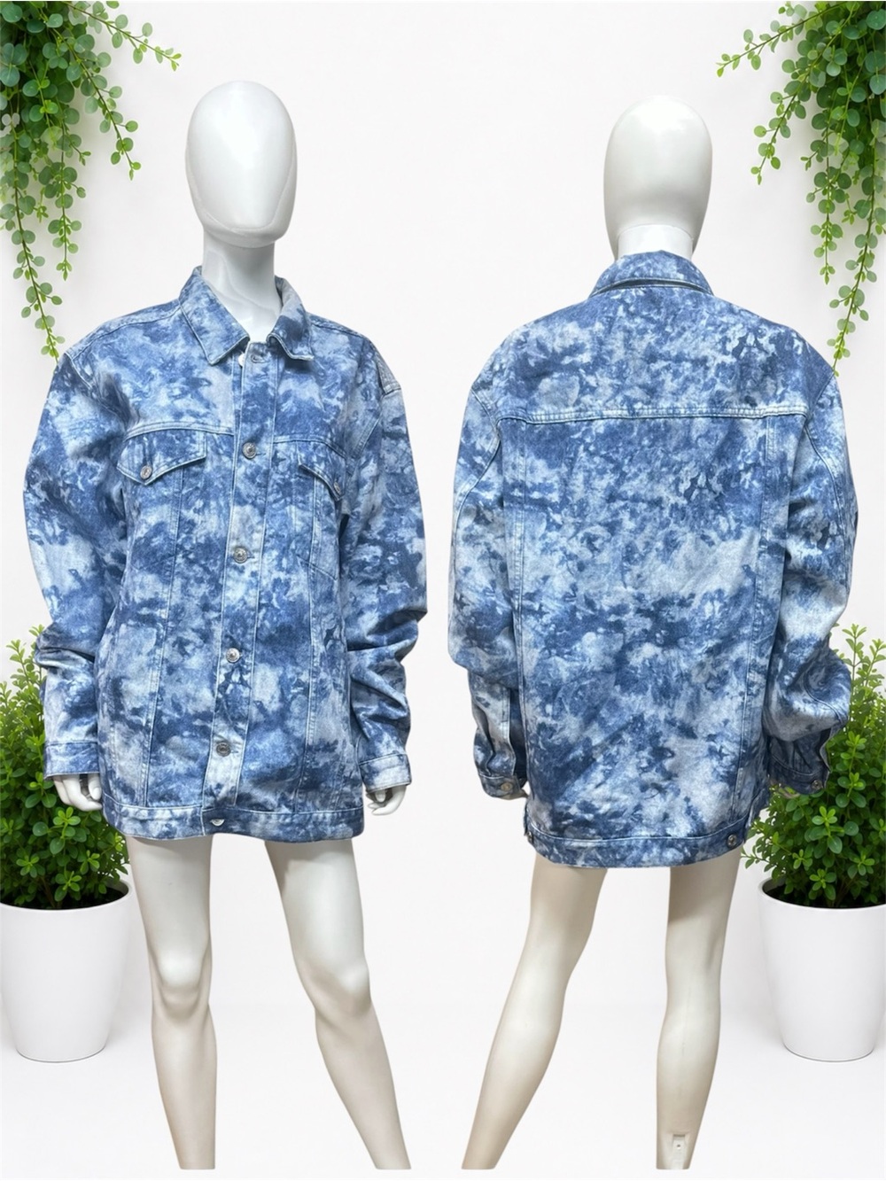 Isabel Marant Sakata Blue Tie Dye Oversized Denim Jacket ~ Size M ~ CL3